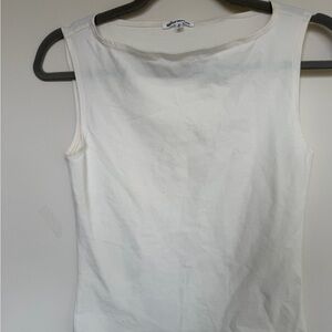 Reformation White Sleeveless Crewneck Tank Top